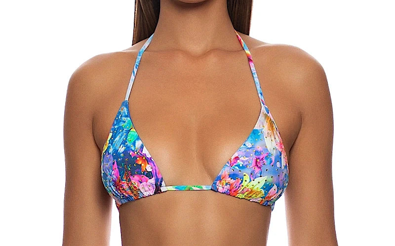 Seamless Triangle-Seamless Ruched Back Tie Side