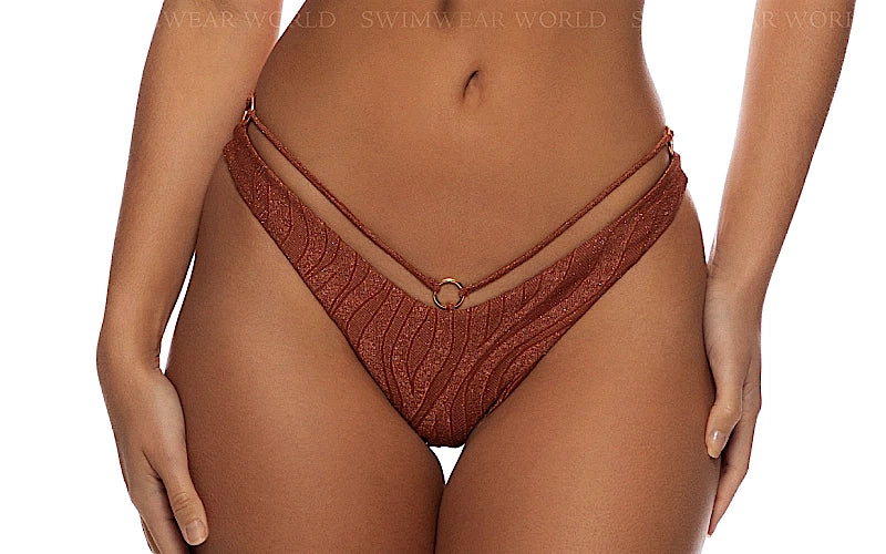 Molded Push-Up Bandeau-Strappy Loop Scrunch Bikini