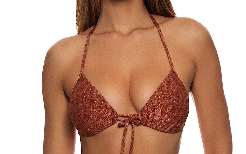 Molded Push-Up Bandeau-Strappy Loop Scrunch Bikini