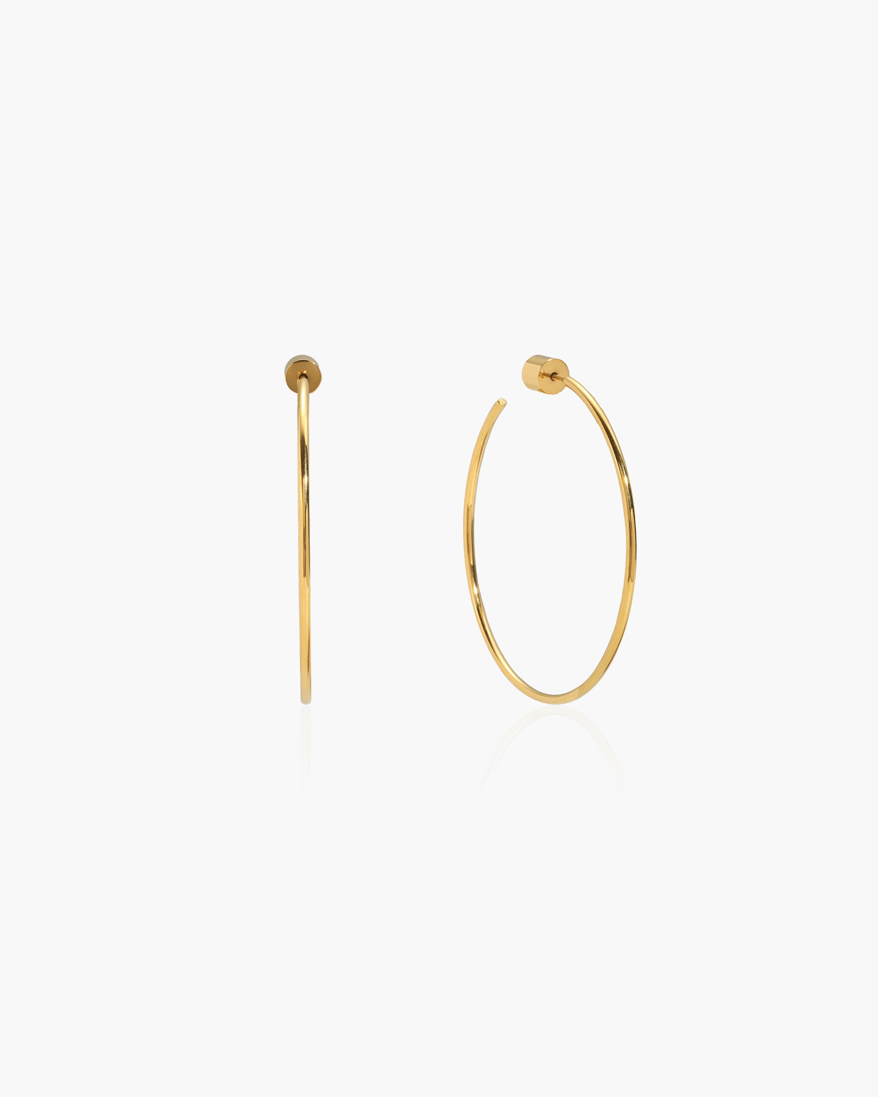 Silver Skinny Hoop Earrings